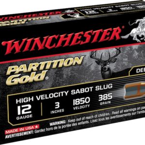 Winchester Ammunition 12 Gauge 3" 385 Grain Partition Gold Sabot Slug Box of 5