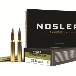 Nosler E-Tip Ammunition 270 Winchester 130 Grain E-Tip Lead-Free Box of 20