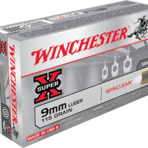 Winchester WinClean Ammunition 9mm Luger 115 Grain Brass Enclosed Base Box of 50