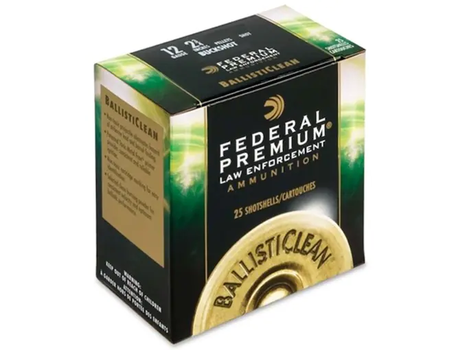 Federal Premium Law Enforcement BallistiClean Ammunition 12 Gauge 2-3/4" Frangible Non-Toxic 00 Buckshot 9 Pellets