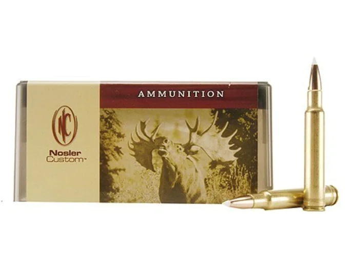 Nosler Custom Ammunition 340 Weatherby Magnum 225 Grain AccuBond Spitzer Box of 20
