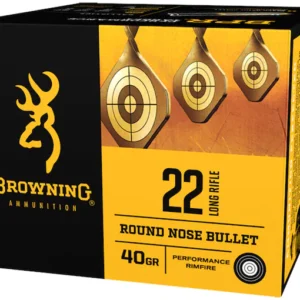 Browning BPR Ammunition 22 Long Rifle 40 Grain Black Plated Lead Round Nose Box of 400 Bulk