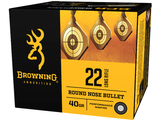 Browning BPR Ammunition 22 Long Rifle 40 Grain Black Plated Lead Round Nose Box of 400 Bulk