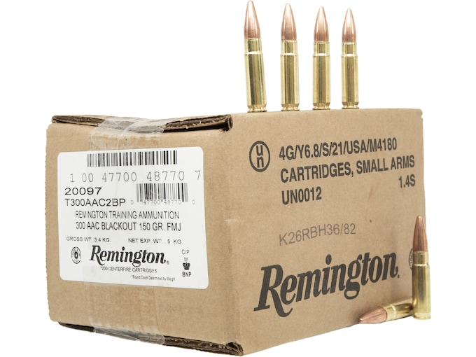 Remington Ammunition 300 AAC Blackout 150 Grain Full Metal Jacket Box of 200 Bulk