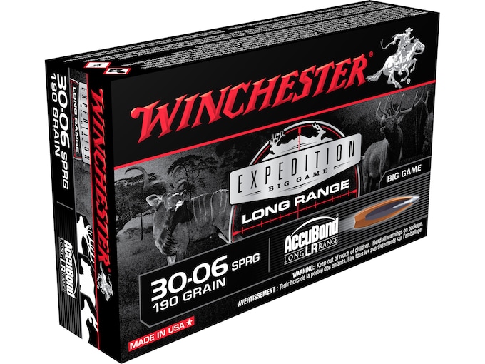 Winchester Expedition Big Game Long Range Ammunition 30-06 Springfield 190 Grain Nosler AccuBond LR Box of 20