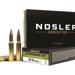 Nosler E-Tip Ammunition 308 Winchester 168 Grain E-Tip Lead-Free Box of 20