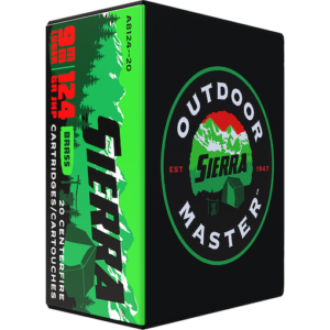 Sierra Outdoor Master Ammunition 9mm Luger 124 Grain Jacketed Hollow Point Box of 20
