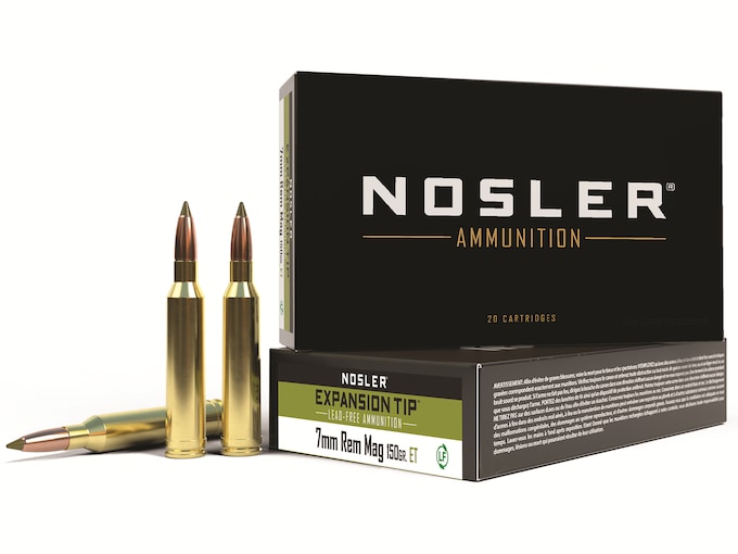 Nosler E-Tip Ammunition 7mm Remington Magnum 150 Grain E-Tip Lead-Free Box of 20