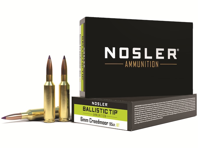 Nosler BT Ammunition 6mm Creedmoor 95 Grain Ballistic Tip Box of 20