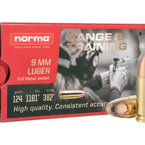 Norma Range & Training Ammunition 9mm Luger 124 Grain Full Metal Jacket