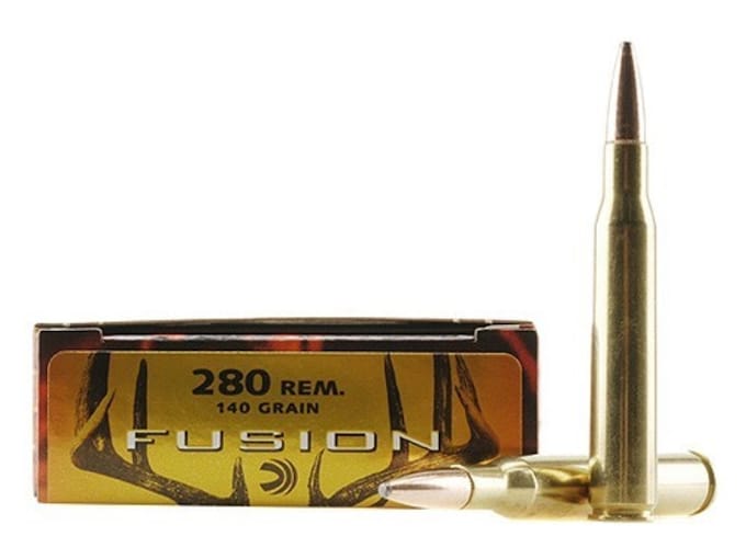 Federal Fusion Ammunition 280 Remington 140 Grain Bonded Spitzer Boat Tail Box of 20