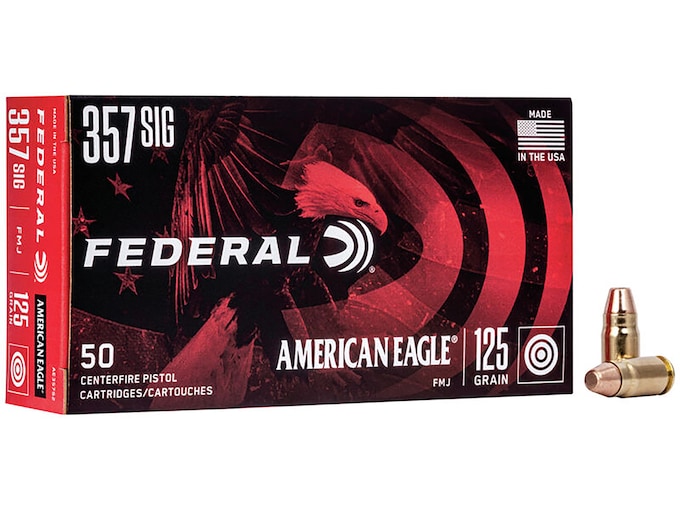 Federal American Eagle Ammunition 357 Sig 125 Grain Full Metal Jacket