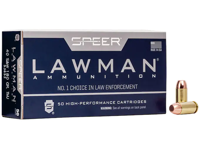 Speer Lawman Ammunition 40 S&W 180 Grain Full Metal Jacket