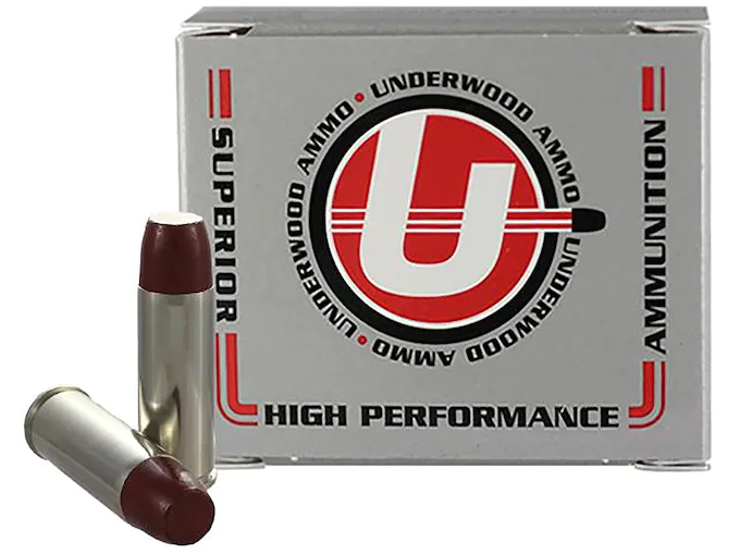 Underwood Ammunition 45 Colt (Long Colt) +P 325 Grain Lead Long Flat Nose Gas Check Box of 20
