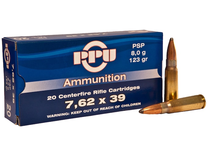 Prvi Partizan Ammunition 7.62x39mm 123 Grain Pointed Soft Point Boat Tail Box of 20