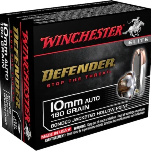 Winchester Defender Ammunition 10mm Auto 180 Grain Bonded Jacketed Hollow Point Box of 20