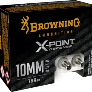 Browning X-Point Defense Ammunition 10mm Auto 180 Grain Jacketed Hollow Point Box of 20