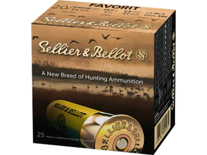 Sellier & Bellot Ammunition 20 Gauge 2-3/4" #2 Buckshot 12 Pellets Box of 25