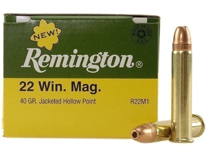 Remington Ammunition 22 Winchester Magnum Rimfire (WMR) 40 Grain Jacketed Hollow Point