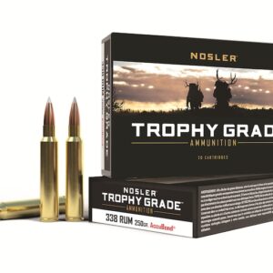 Nosler Trophy Grade Ammunition 338 Remington Ultra Magnum 250 Grain AccuBond Box of 20