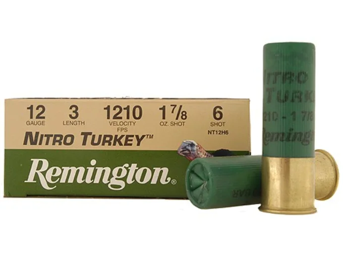 Remington Nitro Turkey Ammunition 12 Gauge 3" 1-7/8 oz of #6 Buffered Shot Box of 10