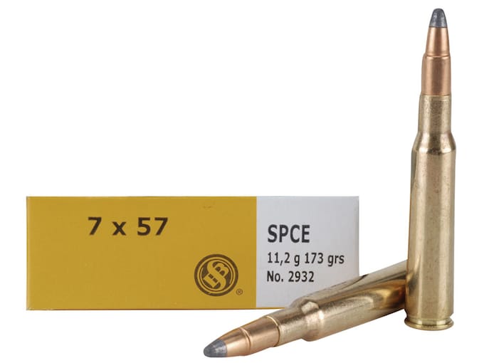 Sellier & Bellot Ammunition 7x57mm Mauser (7mm Mauser) 173 Grain Soft Point Cutted Edge Box of 20