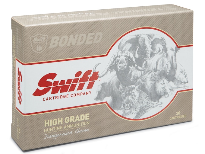 Swift High Grade Dangerous Game Hunting Ammunition 375 Ruger 300 Grain Swift A-Frame Box of 20