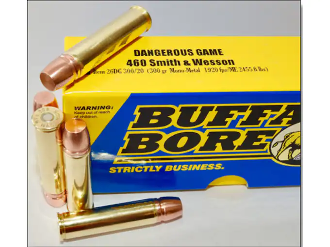 Buffalo Bore Dangerous Game Ammunition 460 S&W Magnum 300 Grain Lehigh Mono-Metal Lead-Free Box of 20