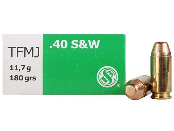 Sellier & Bellot Ammunition 40 S&W 180 Grain Full Metal Jacket Lead-Free Box of 50