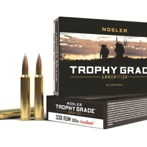 Nosler Trophy Grade Ammunition 338 Remington Ultra Magnum 300 Grain AccuBond Box of 20