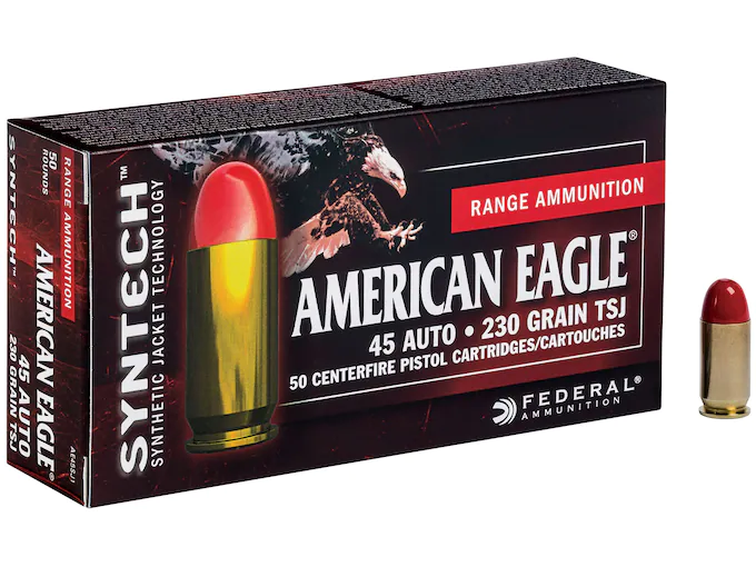 Federal Syntech Range Ammunition 45 ACP 230 Grain Total Synthetic Jacket