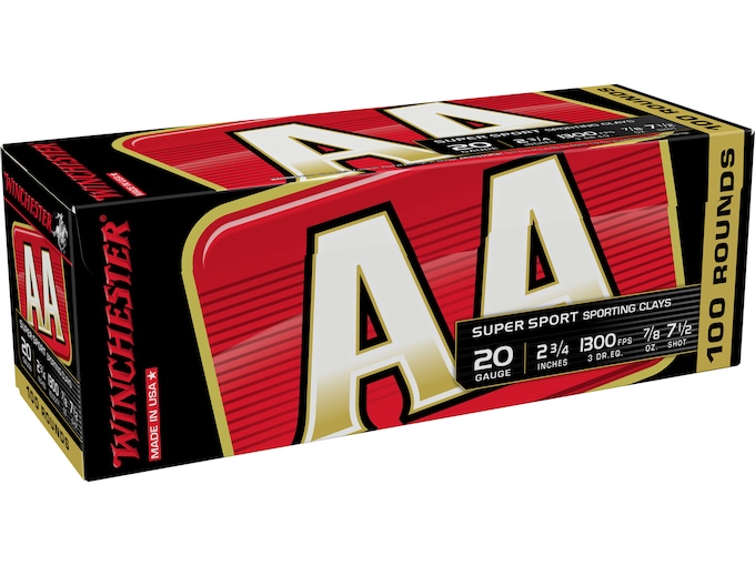 Winchester AA Super Sport Sporting Clays Ammunition 20 Gauge 2-3/4" 7/8 oz #7-1/2 Shot Value Pack