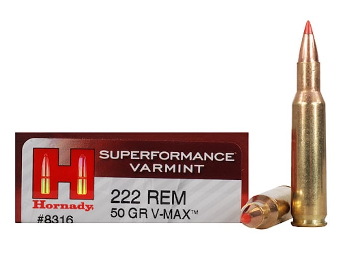 Hornady Superformance Varmint Ammunition 222 Remington 50 Grain V-MAX Polymer Tip Box of 20