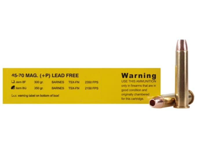 Buffalo Bore Ammunition 45-70 Government 350 Grain Barnes TSX Hollow Point Lead-Free Box of 20
