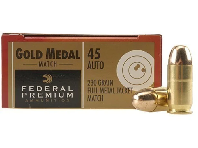 Federal Premium Gold Medal Match Ammunition 45 ACP 230 Grain Full Metal Jacket Box of 50