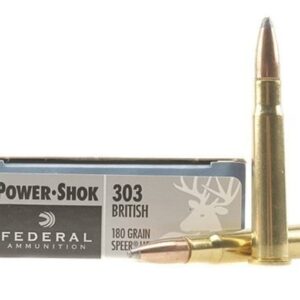 Federal Power-Shok Ammunition 303 British 180 Grain Speer Hot-Cor Soft Point Box of 20