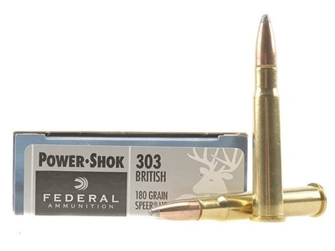 Federal Power-Shok Ammunition 303 British 180 Grain Speer Hot-Cor Soft Point Box of 20