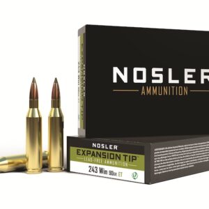 Nosler E-Tip Ammunition 243 Winchester 90 Grain E-Tip Lead-Free Box of 20