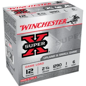 Winchester Super-X Game Load Ammunition 12 Gauge 2-3/4" 1 oz #6 Shot Box of 25