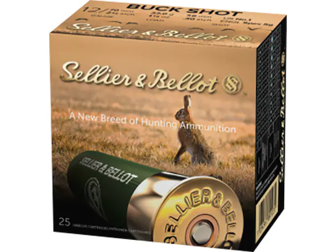 Sellier & Bellot Ammunition 12 Gauge 2-3/4" #1 Buckshot 12 Pellets