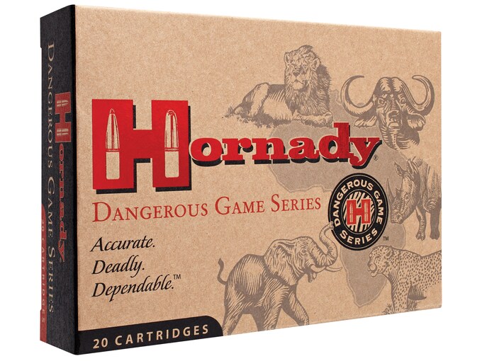 Hornady Dangerous Game Ammunition 404 Jeffery 400 Grain DGS Flat Nose Solid Box of 20