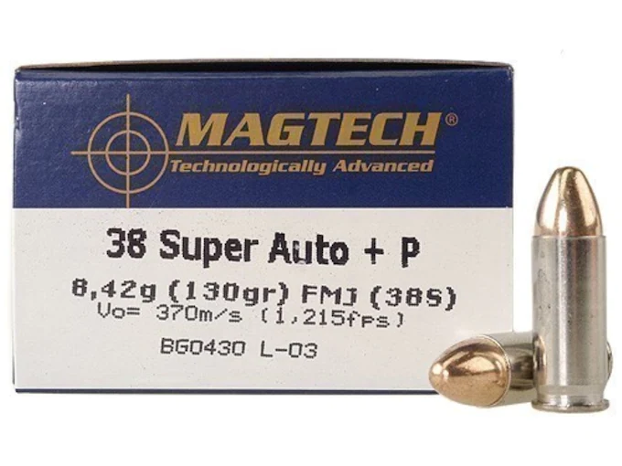 Magtech Ammunition 38 Super +P 130 Grain Full Metal Jacket