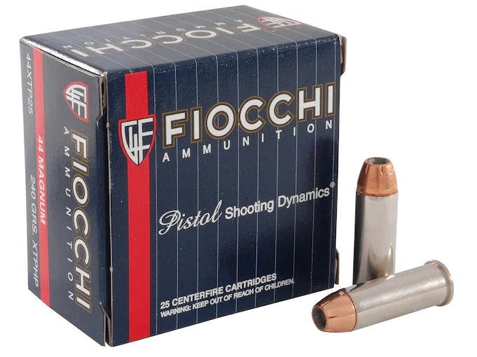 Fiocchi Extrema Ammunition 44 Remington Magnum 240 Grain Hornady XTP Jacketed Hollow Point Box of 25
