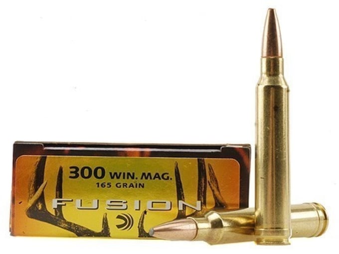 Federal Fusion Ammunition 300 Winchester Magnum 165 Grain Bonded Spitzer Boat Tail Box of 20