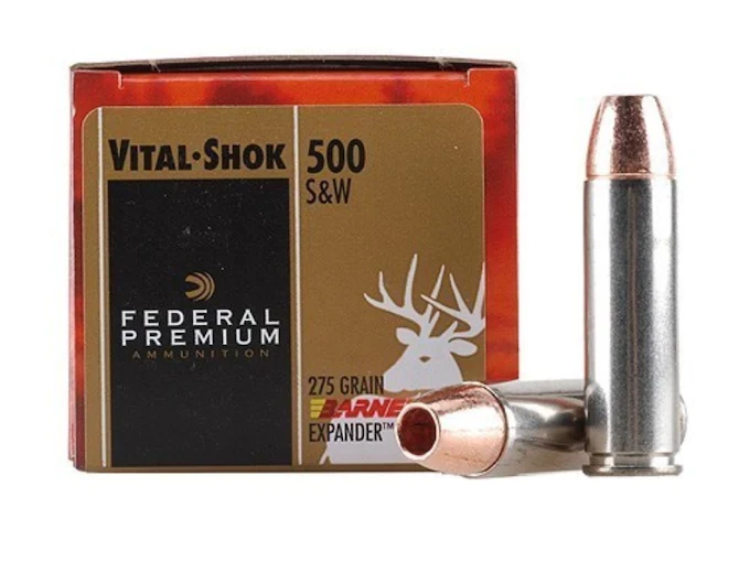Federal Premium Vital-Shok Ammunition 500 S&W Magnum 275 Grain Barnes XPB Hollow Point Lead-Free Box of 20