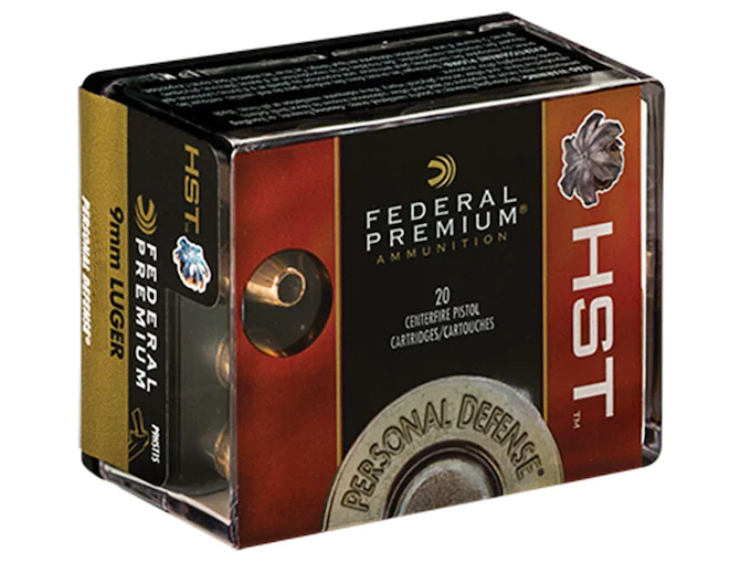 Federal Premium Personal Defense Ammunition 9mm Luger 147 Grain HST Jacketed Hollow Point Box of 20