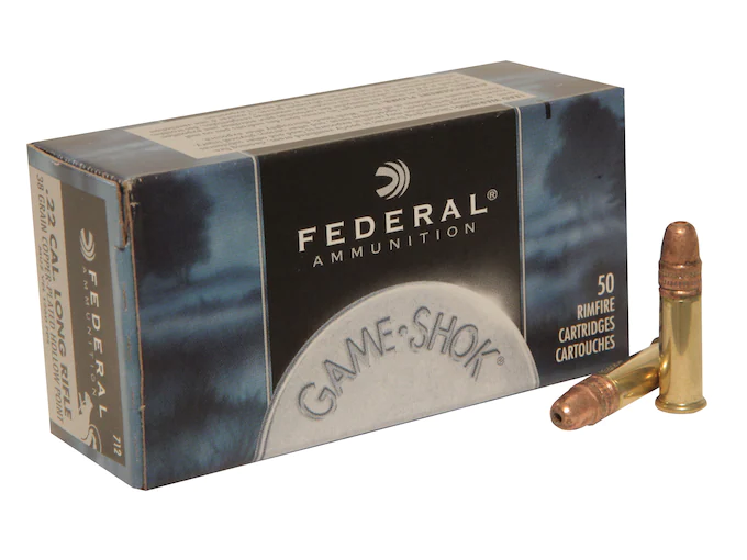Federal Game-Shok Ammunition 22 Long Rifle High Velocity 38 Grain Plated Lead Hollow Point