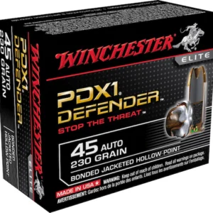 Winchester Defender Ammunition 45 ACP 230 Grain Bonded Jacketed Hollow Point Box of 20