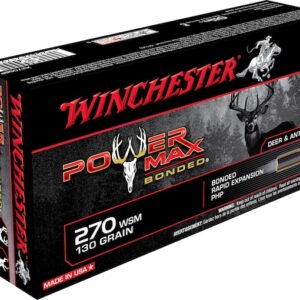 Winchester Power Max Bonded Ammunition 270 Winchester Short Magnum (WSM) 130 Grain Protected Hollow Point Box of 20