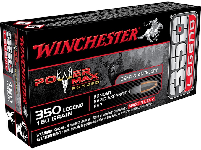 Winchester Power Max Bonded Ammunition 350 Legend 160 Grain Protected Hollow Point Box of 20